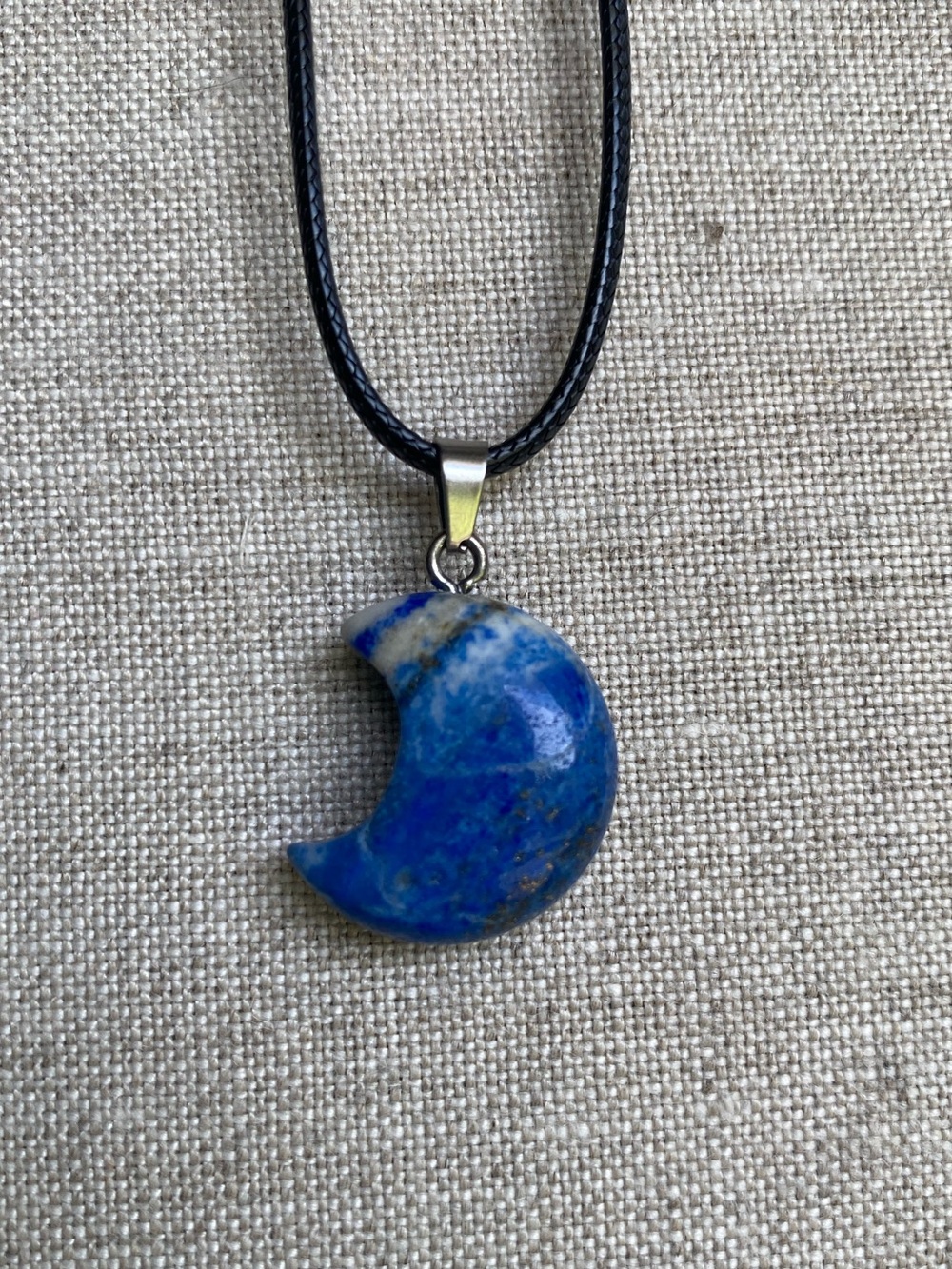 🌙💙 Lapis Lazuli Crescent Moon Pendant Necklace 💙🌙